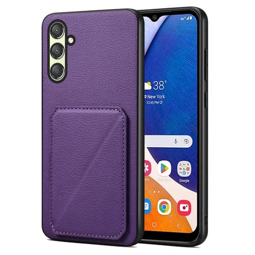 Funda para Teléfono Samsung Galaxy A14 5G / 4G Denior Parte Trasera Piel de Becerro Imitación Soporte (Púrpura)