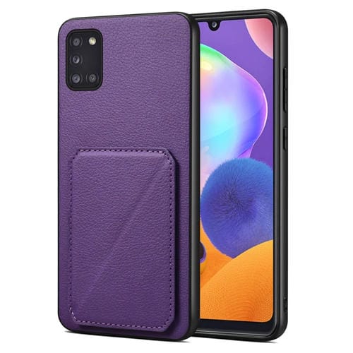 Funda Trasera Samsung Galaxy A31 Denior Piel de Becerro de Imitación con Soporte (Púrpura)