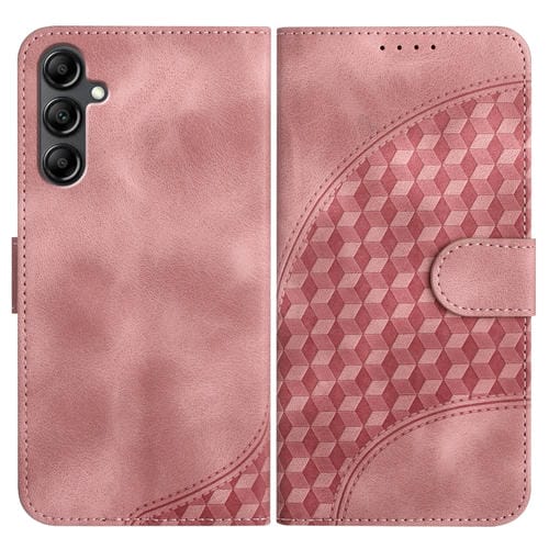 Funda para Teléfono Samsung Galaxy A15 Yx0060 Cuero Relieve Cabeza de Elefante con Cordón (Rosa)