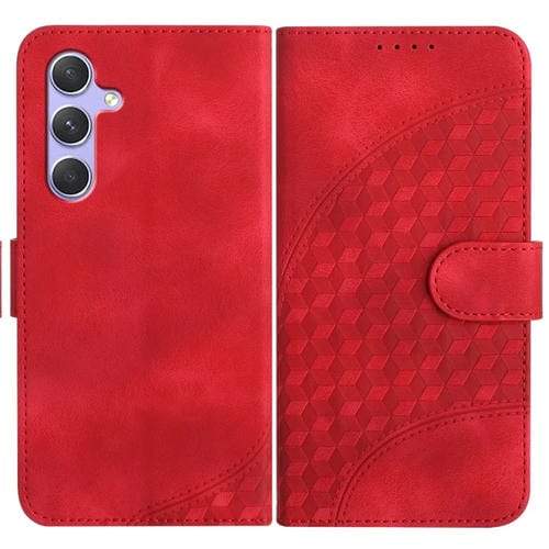 Funda para Samsung Galaxy A54 5G Yx0060 Cuero Relieve Cabeza de Elefante con Cordón (Rojo)