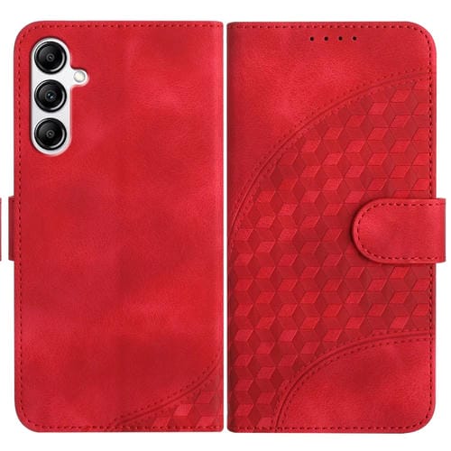 Funda para Samsung Galaxy A14 5G Yx0060 Cuero Relieve Cabeza de Elefante con Cordón (Rojo)