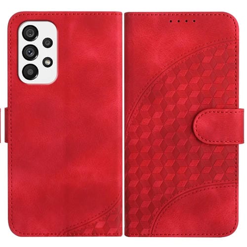 Funda para Samsung Galaxy A73 5G Yx0060 Cuero Relieve Cabeza de Elefante con Cordón (Rojo)
