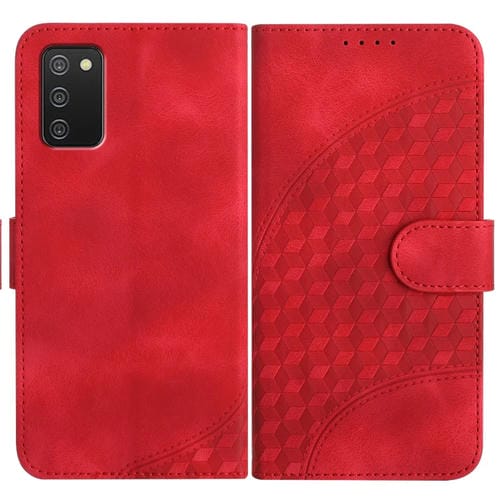 Funda para Samsung Galaxy A02S 164mm Yx0060 Cuero Relieve Cabeza de Elefante con Cordón (Rojo)
