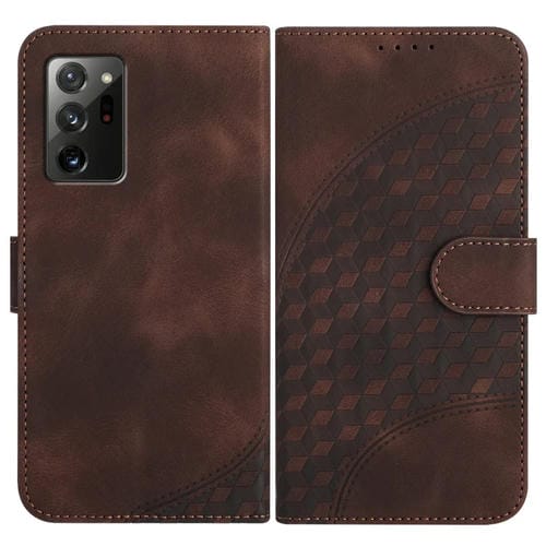 Funda para Samsung Galaxy Note20 Yx0060 Cuero Relieve Cabeza de Elefante con Cordón (Café)