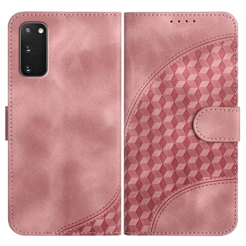 Funda para Samsung Galaxy S20 Yx0060 Cuero con Relieve y Cabeza de Elefante con Cordón (Rosa)