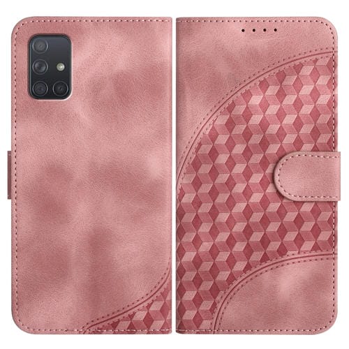 Funda para Samsung Galaxy A71 4G Yx0060 Cuero Relieve Cabeza de Elefante con CordĂłn (Rosa)