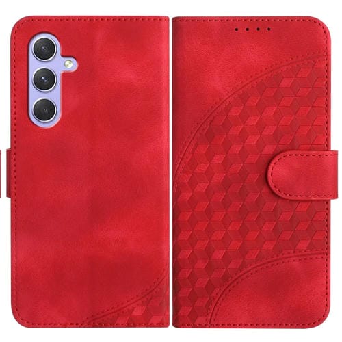 Funda para Samsung Galaxy A55 Yx0060 Cuero Relieve Cabeza de Elefante con CordĂłn (Rojo)
