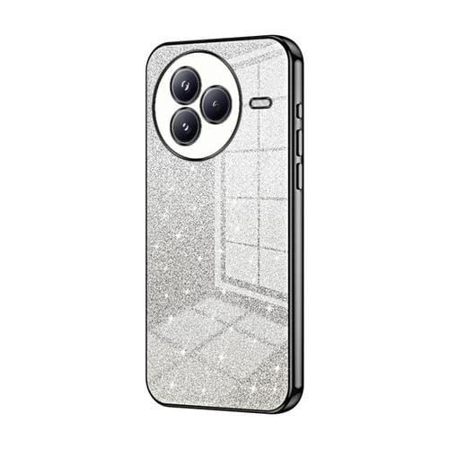 Funda para Xiaomi Civi 5 Pro con purpurina en polvo degradado y galvanizada (negra)