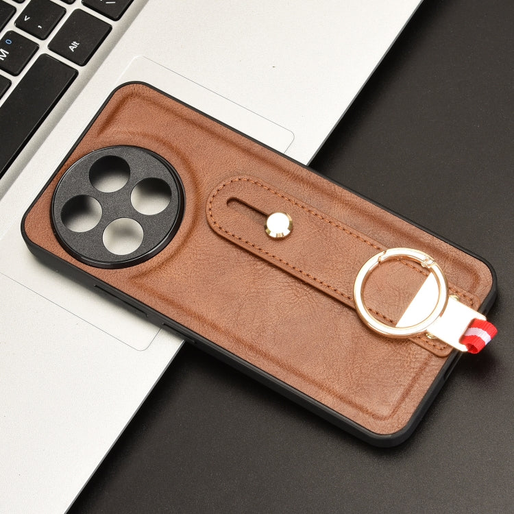 Funda de Cuero con Correa para Muñeca Tecno Spark 30 Pro 4G (Marrón)