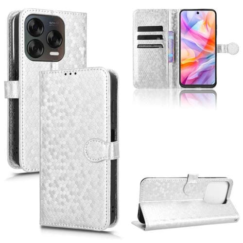 Funda de Cuero para ZTE Blade V70 Design 4G y V70 Vita con Textura Panal (Plateada)