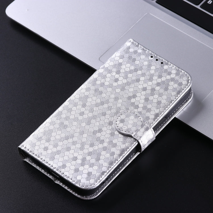 Funda de Cuero con Textura de Puntos Panal para OnePlus 13 5G (Plateada)