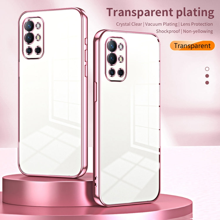 Funda para OnePlus 9R con Orificio Fino y Revestimiento Transparente (Rosa)