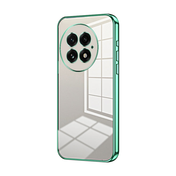 Funda para Teléfono OnePlus 13 con Orificios Finos y Revestimiento Transparente (Verde)