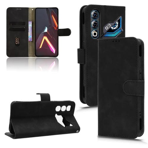Funda de cuero con tapa magnética para ZTE Nubia Neo 3 GT 5G (negro)