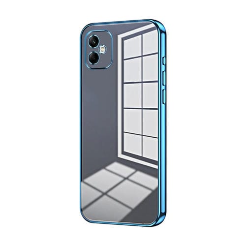 Funda para Teléfono Samsung Galaxy A05 con Orificio Fino y Revestimiento Transparente (Azul)