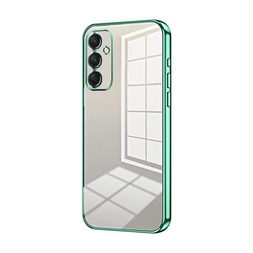 Funda para Teléfono Samsung Galaxy A24 4G con Orificio Fino y Revestimiento Transparente (Verde)