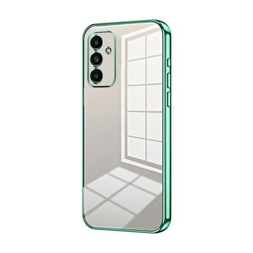 Funda para Teléfono Samsung Galaxy A14 5G con Orificio Fino y Revestimiento Transparente (Verde)