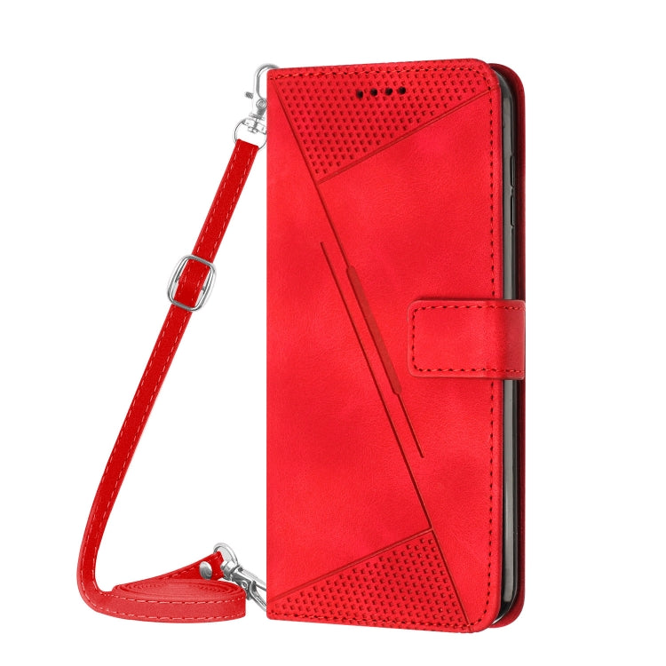 Funda de Cuero Triangular Dream Triangle para Teléfono Itel A50C con Cordón Largo (Rojo)