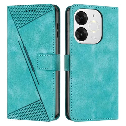 Funda de Cuero Triangular Dream Triangle con Cordón Largo para Itel A80 (Verde)