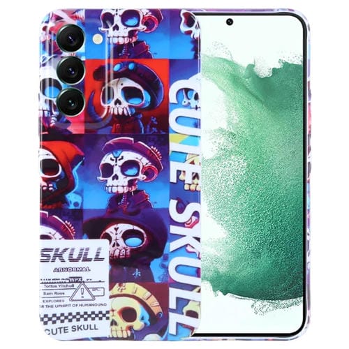 Estuche para teléfono Samsung Galaxy S22+ 5G con orificio preciso PC patrón Calavera Linda
