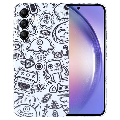 Funda para Teléfono Samsung Galaxy A54 5G PC con Orificio Preciso y Patrón Pintado (Monstruo de Bloques)