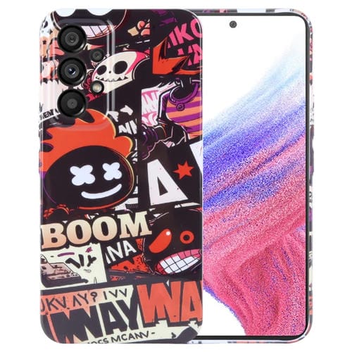 Funda para Teléfono Samsung Galaxy A53 5G PC con Orificio Preciso y Patrón Pintado (Cómics Naranjas)