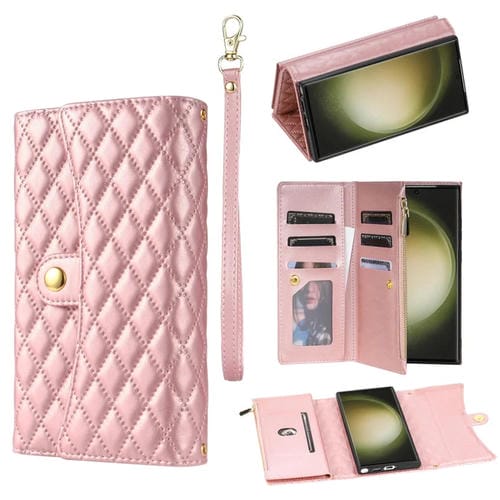 Estuche para TelĂ©fono Samsung Galaxy Note10 + Billetera MĂșltiples Tarjetas Cremallera (Oro Rosa)