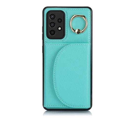 Funda para Samsung Galaxy A72 4G y 5G Ym007 con Soporte para Anillo y Tarjeta SensaciĂłn de Piel (Verde)