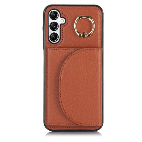 Funda para teléfono Samsung Galaxy A54 4G / 5G Ym007 con soporte para anillo y tarjeta (Marrón)