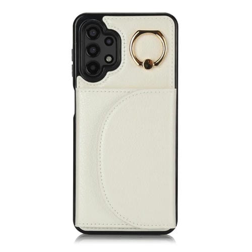 Funda para Samsung Galaxy A13 4G 5G Ym007 con Soporte para Anillo y Tarjeta con SensaciĂłn de Piel (Blanco)