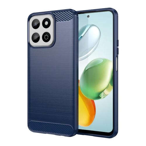 Funda TPU con Textura Cepillada de Fibra de Carbono para Honor 200 (Azul)