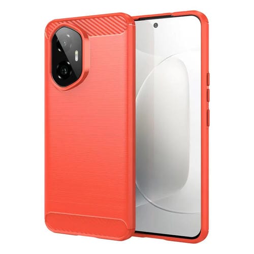 Funda de TPU con Textura Cepillada de Fibra de Carbono para Honor 300 (Roja)