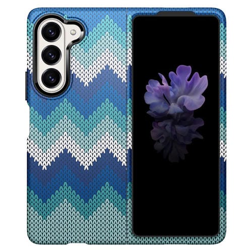 Funda plegable para teléfono Samsung Galaxy Z Fold5 con pegatina de agua para PC (Azul Marino)