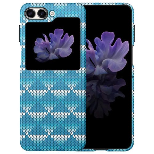 Funda Plegable para Samsung Galaxy Z Flip5 con Pegatina de Agua para Teléfono PC (Azul Claro)