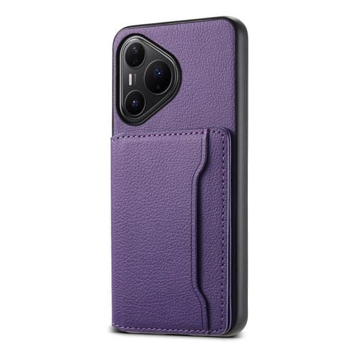 Funda para Huawei Pura 80 Pro / 80 Pro+ 5G con textura de becerro y diseño de cartera, cobertura total (morado)