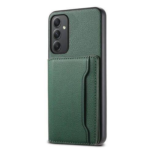Funda para Teléfono Samsung Galaxy A35 5G Diseño Bolsa para Tarjetas Textura Becerro (Verde)
