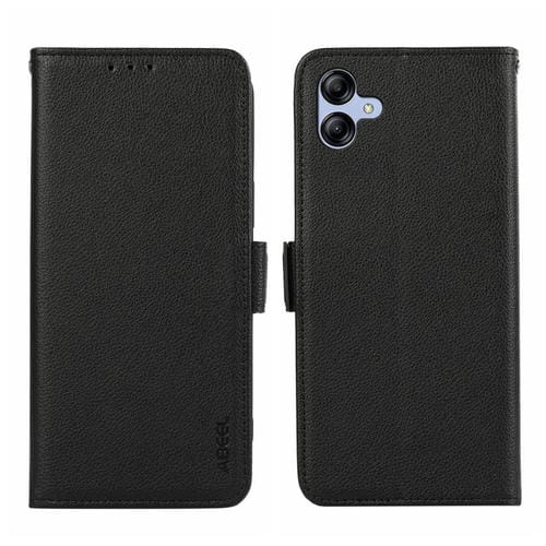 Funda para Teléfono Samsung Galaxy A05 Abeel Cuero Rfid Patrón Litchi Magnético Lateral (Negro)