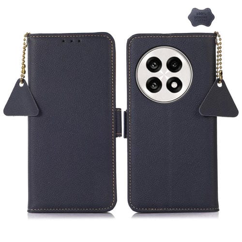 Funda de Teléfono Cuero Genuino Tj con Imán Lateral Rfid para OnePlus Ace 5 Pro / Ace 5 / 13R (Azul)