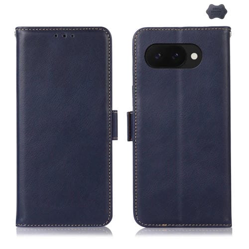 Funda de Piel de Vaca Crazy Horse para Google Pixel 9A (Azul)