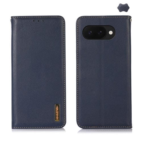 Funda para Teléfono Khazneh Nappa con Piel de Vaca para Google Pixel 9A (Azul)