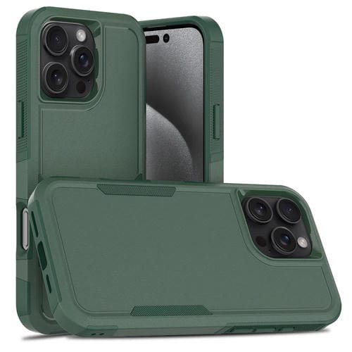 Funda de Teléfono 2 En 1 PC + TPU para iPhone 16 Pro Max (Verde Oscuro)