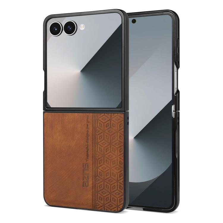 Funda AZNS con relieve 3D para Samsung Galaxy Z Flip7 5G (marrón)