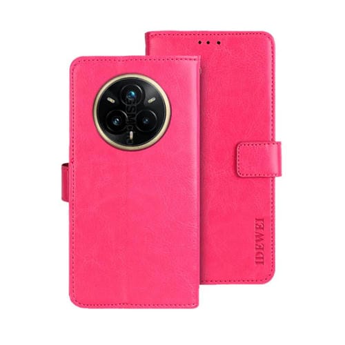 Funda de Cuero con Textura Crazy Horse para Realme 14 Pro+ 5G (Rosa)