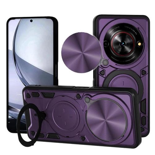 Funda magnética deslizante con textura de CD para ZTE Nubia Focus/Blade A75 5G (morado)