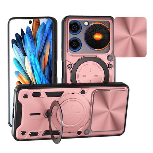 Funda magnĂ©tica deslizante con textura de CD de mĂșsica para ZTE Nubia (rosa)