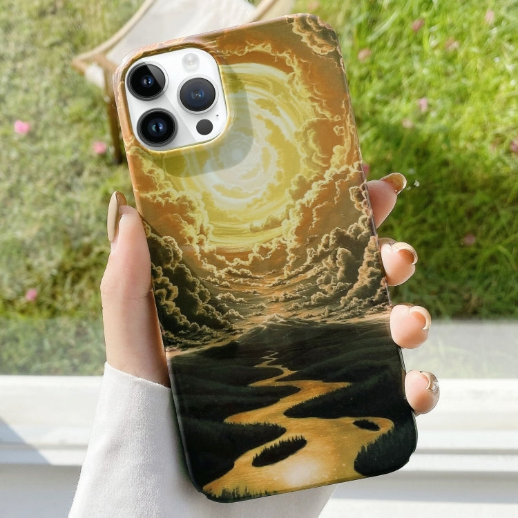 Funda para iPhone 16 Pro Max Barniz de Agua Stick PC Phone Case (Cielo)