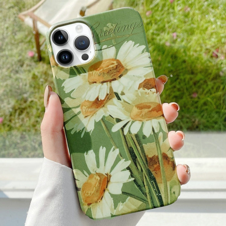 Funda para iPhone 16 Pro PC Barnizado con Agua en Barra (Crisantemo Grande)