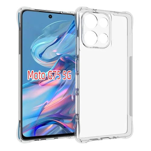 Funda de TPU Gruesa Antideslizante a Prueba de Golpes para Motorola Moto G75 5G (Transparente)