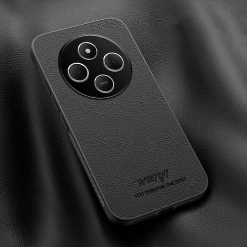 Funda de Cuero Magnética para Teléfono Redmi 14C 4G Huiyi (Negra)