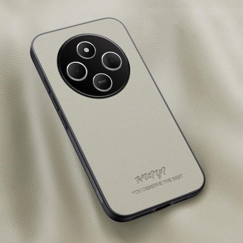 Funda de Cuero Magnética para Teléfono Redmi 14C 4G Huiyi (Blanca)